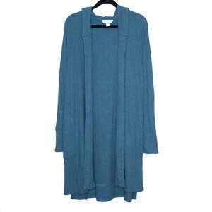 ATHLETA Harmony Wrap Borealis Green Hooded Ribbed Open Front Casual Women's 2X